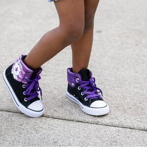 Purple and Black High-Top Sneakers